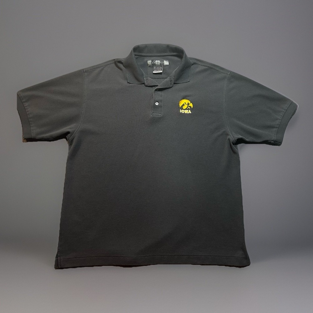 VINTAGE Nike Team Polo Shirt Adult Large Iowa Hawkeyes Embroidered Logo Coaches